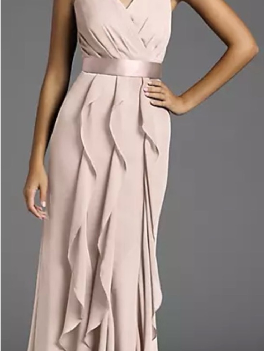 WHITE By Vera Wang in BLUSH Backless Maxi Gown Size 4 Romantic Wedding Guest - Picture 10 of 11
